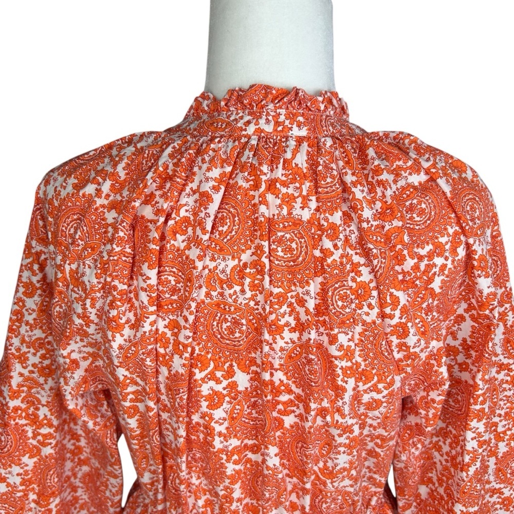 J Crew Mini Dress Med Tall Ruffle Collar Poplin Floral Preppy Closet Essential - Picture 8 of 15